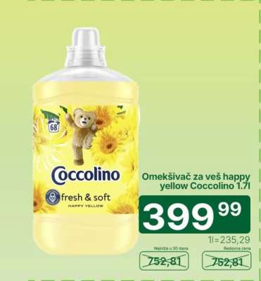 Omekšivač za veš happy yellow Coccolino 1.7l