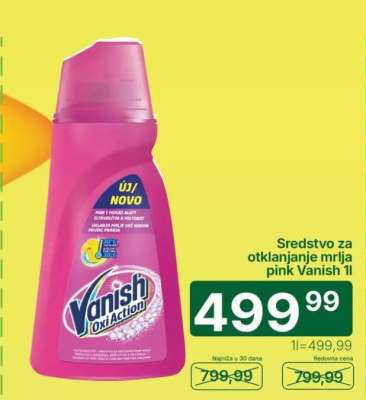 Sredstvo za otklanjanje mrlja pink Vanish 1l
