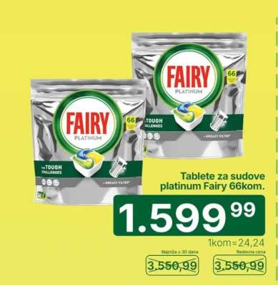 Tablete za sudove platinum Fairy 66kom.