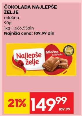 ČOKOLADA NAJLEPŠE ŽELJE