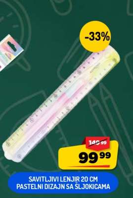 Savitljivi lenjir 20 cm