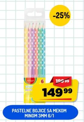 Pastelne bojice sa mekom minom 3mm 6/1
