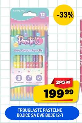 Trouglaste Pastelne Bojice sa Dve Boje 12/1