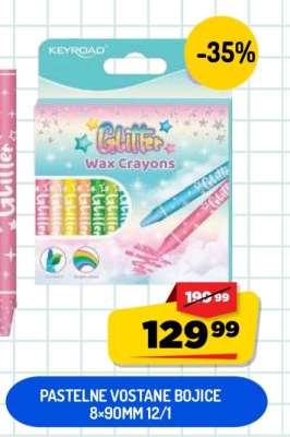 KEYROAD Glitter Wax Crayons