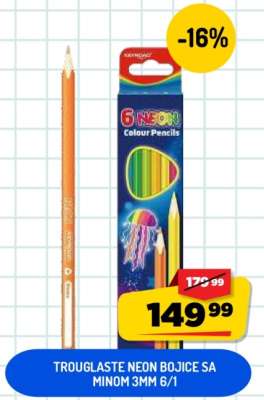 Trouglaste Neon Bojice sa Minom 3mm 6/1