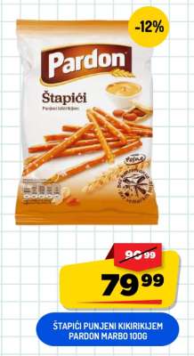 Štapići punjeni kikirikijem Pardon Marbo 100g
