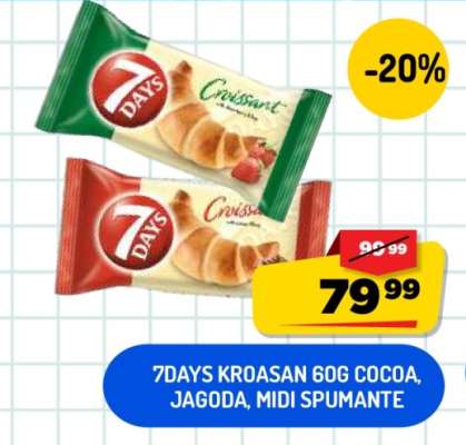 7DAYS Kroasan 60g Cocoa, Jagoda, Midi Spumante