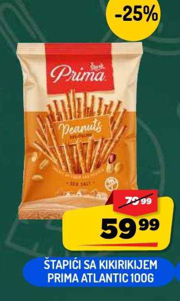 Štapići sa kikirikijem Prima Atlantic 100g