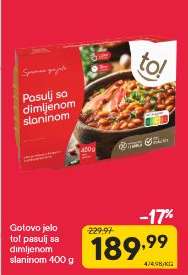 Gotovo jelo tol pasulj sa dimljenom slaninom 400 g