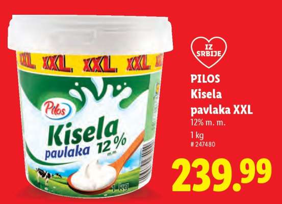 Pilos Kisela pavlaka XXL