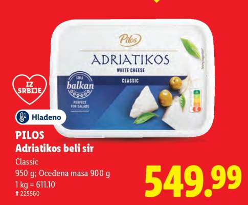 Pilos adriatikos beli sir
