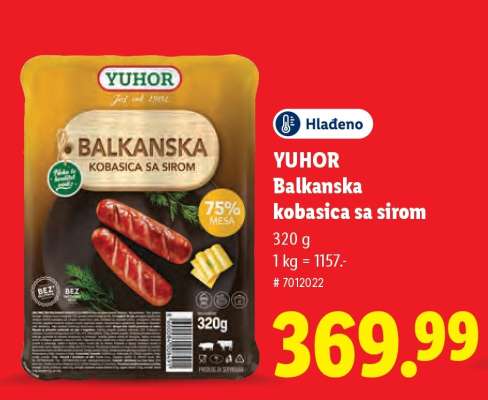 YUHOR Balkanska kobasica sa sirom