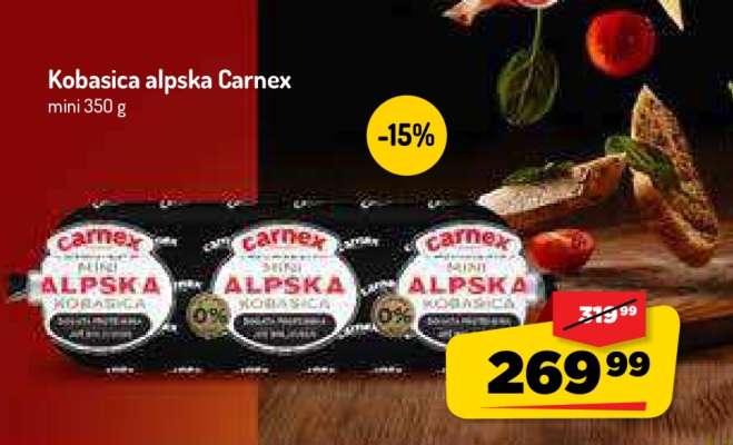 Kobasica alpska Carnex mini 350 g