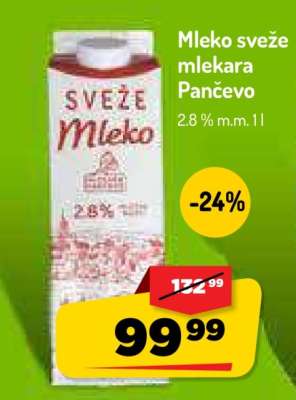 Mleko sveže mlekara Pančevo
