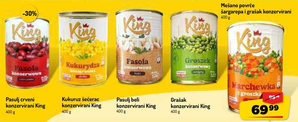 Mešano povrće šargarepa i grašak konzervirani King