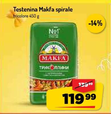 Testenina Makfa spirale