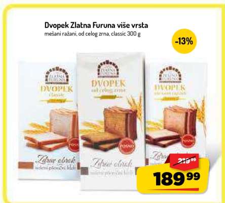 Dvopek Zlatna Furuna više vrsta