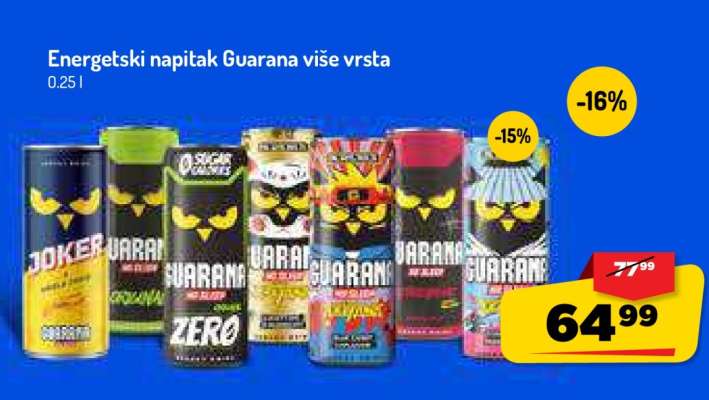 Energetski napitak Guarana više vrsta