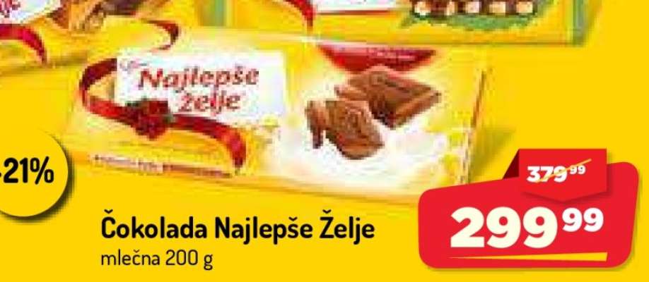 Čokolada Najlepše Želje mlečna 200 g