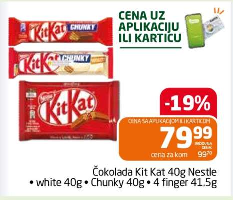 Čokolada Kit Kat 40g Nestle