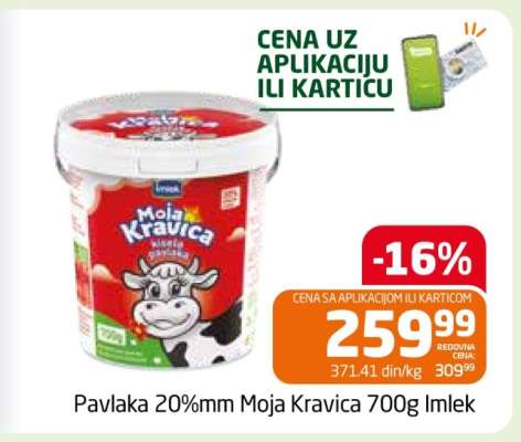 Pavlaka 20%mm Moja Kravica 700g Imlek