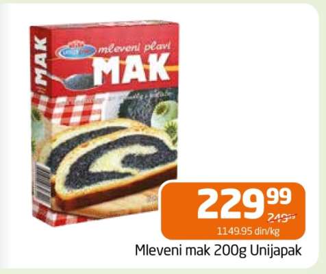 Mleveni mak 200g Unijapak