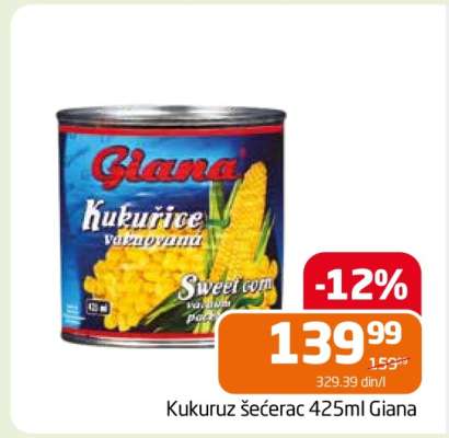 Kukuruz šećerac 425ml Giana