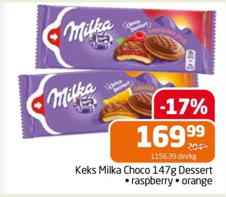 Keks Milka Choco 147g Dessert