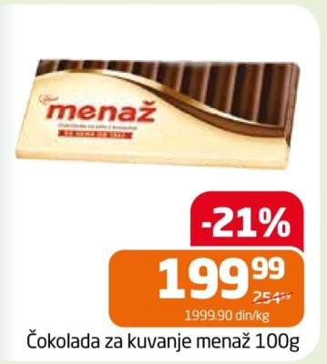 Čokolada za kuvanje Menaž, 100g
