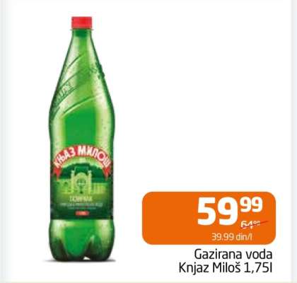 Gazirana voda Knjaz Miloš 1,75l