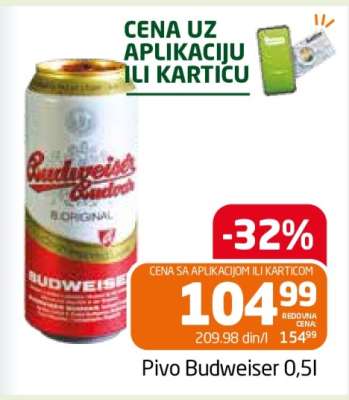 Pivo Budweiser 0.5l