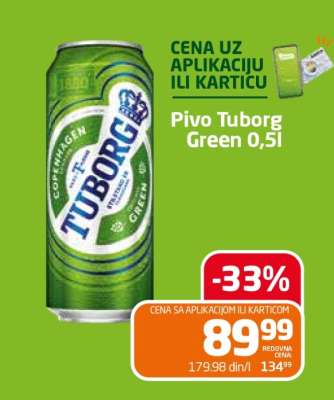 Pivo Tuborg Green 0,5l