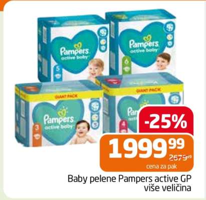 Baby pelene Pampers active GP