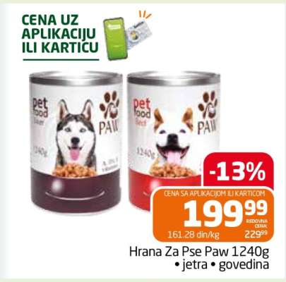 Hrana za pse Paw 1240g