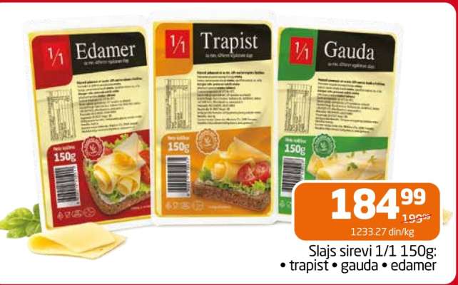 Slajs sirevi 1/1 150g