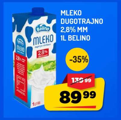 MLEKO DUGOTRAJNO 2,8% MM 1l BELINO