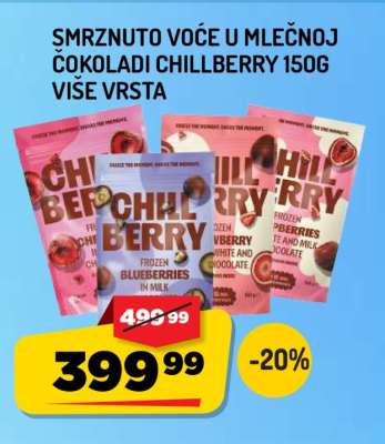 Smrznuto voće u mlečnoj čokoladi Chillberry 150g