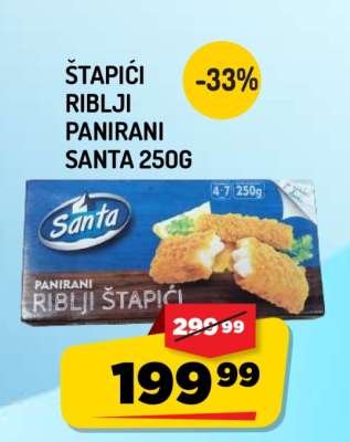 Štapići Riblji Panirani Santa 250g