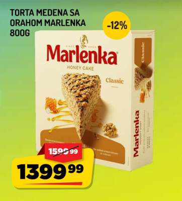 Torta medena sa orahom Marlenka 800g