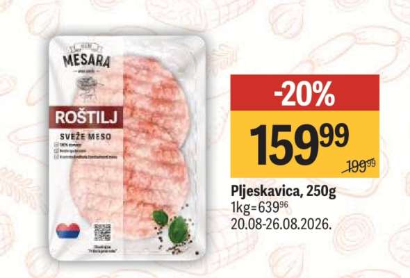 Pljeskavica, 250g