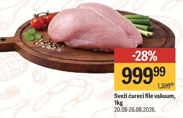 Svěží ćureći file vakuum, 1kg