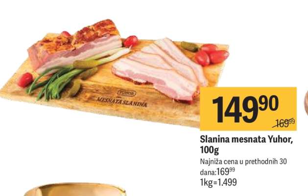 Slanina mesnata Yuhor, 100g