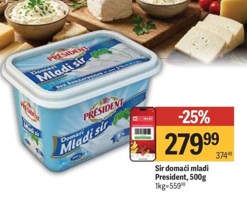 Sir domaći mladi President 500g