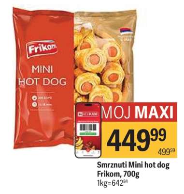 Smrznuti Mini hot dog Frikom 700g