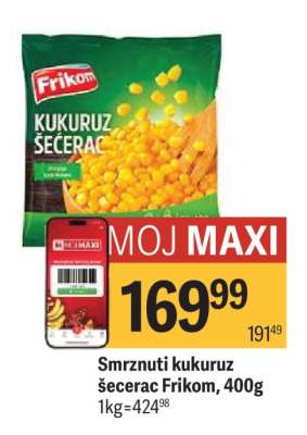 Smrznuti kukuruz šećerac Frikom, 400g