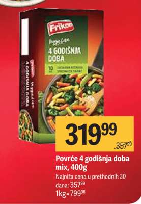 Povrće 4 godišnja doba mix, 400g