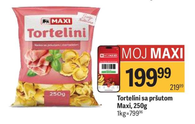 Tortelini sa pršutom Maxi, 250g