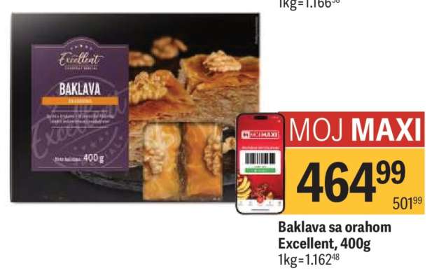 Baklava sa orahom Excellent, 400g