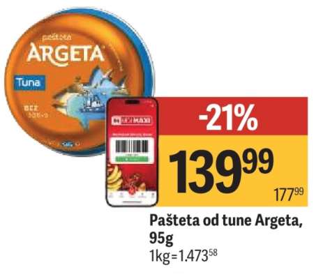 Pašteta od tune Argeta 95g