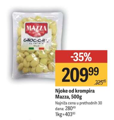 Njoke od krompira Mazza 500g